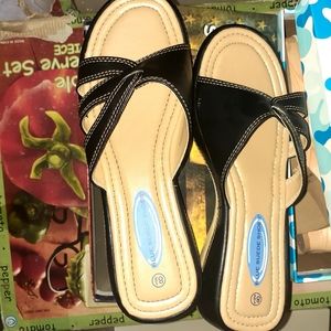 Sandals black 8.5 blue suede shoes